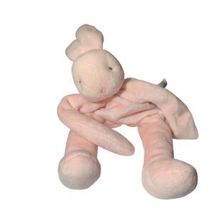 Bunnies by the Bay Blossom Pink Bunny Lovey Pacifier Holder Baby Toy Soft